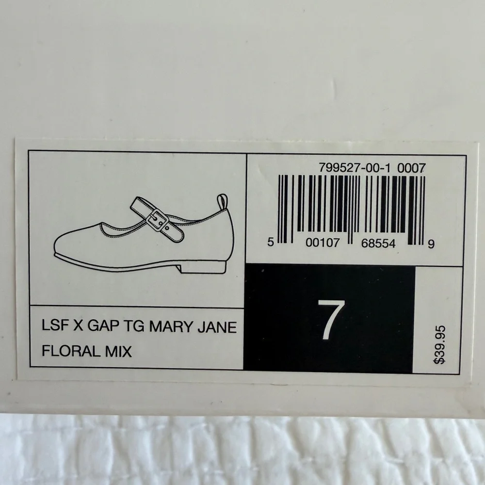 GAP x LoveShackFancy Toddler Girl 7 Mary Jane Floral Shoes NWT